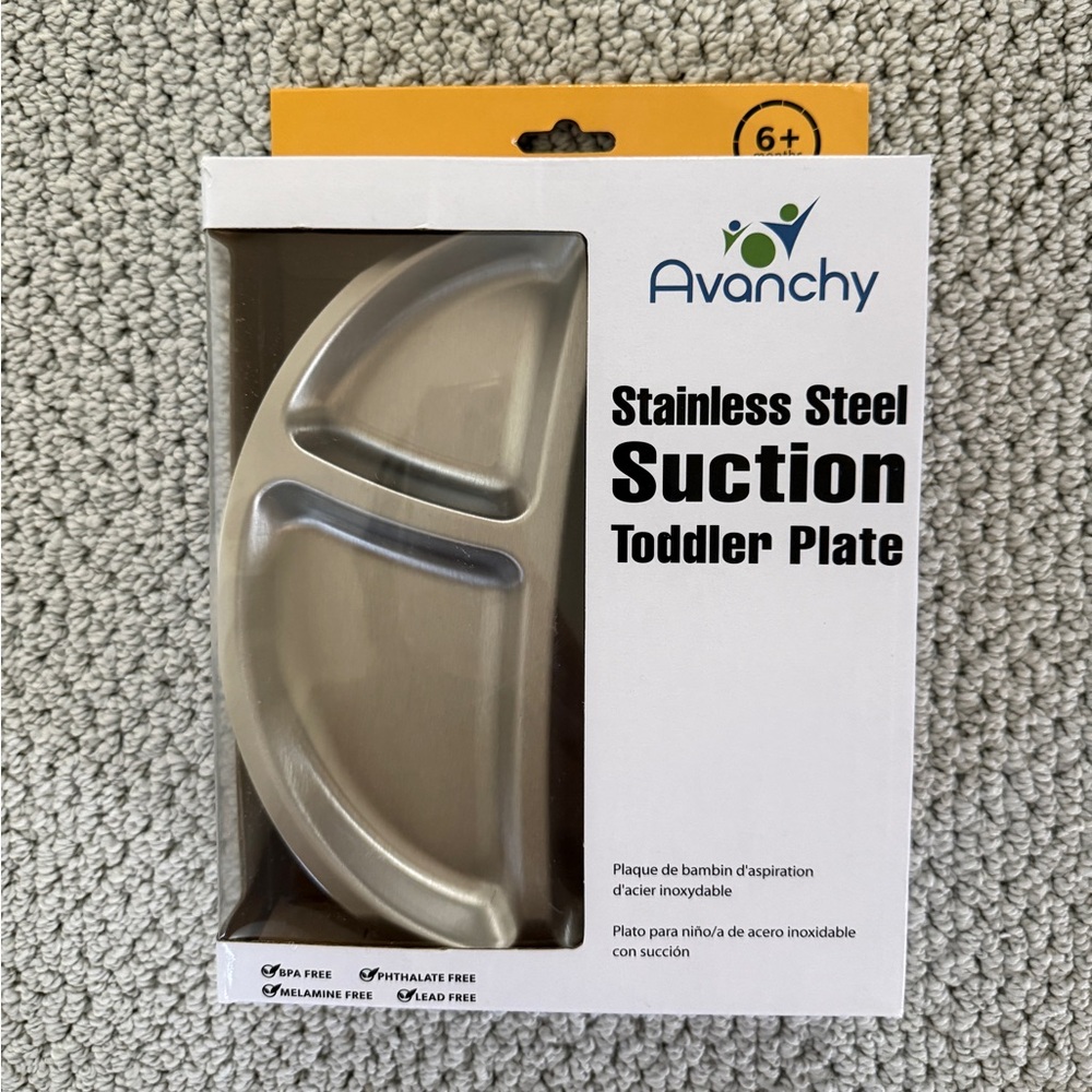 Avanchy Stainless Steel Suction Toddler Plate